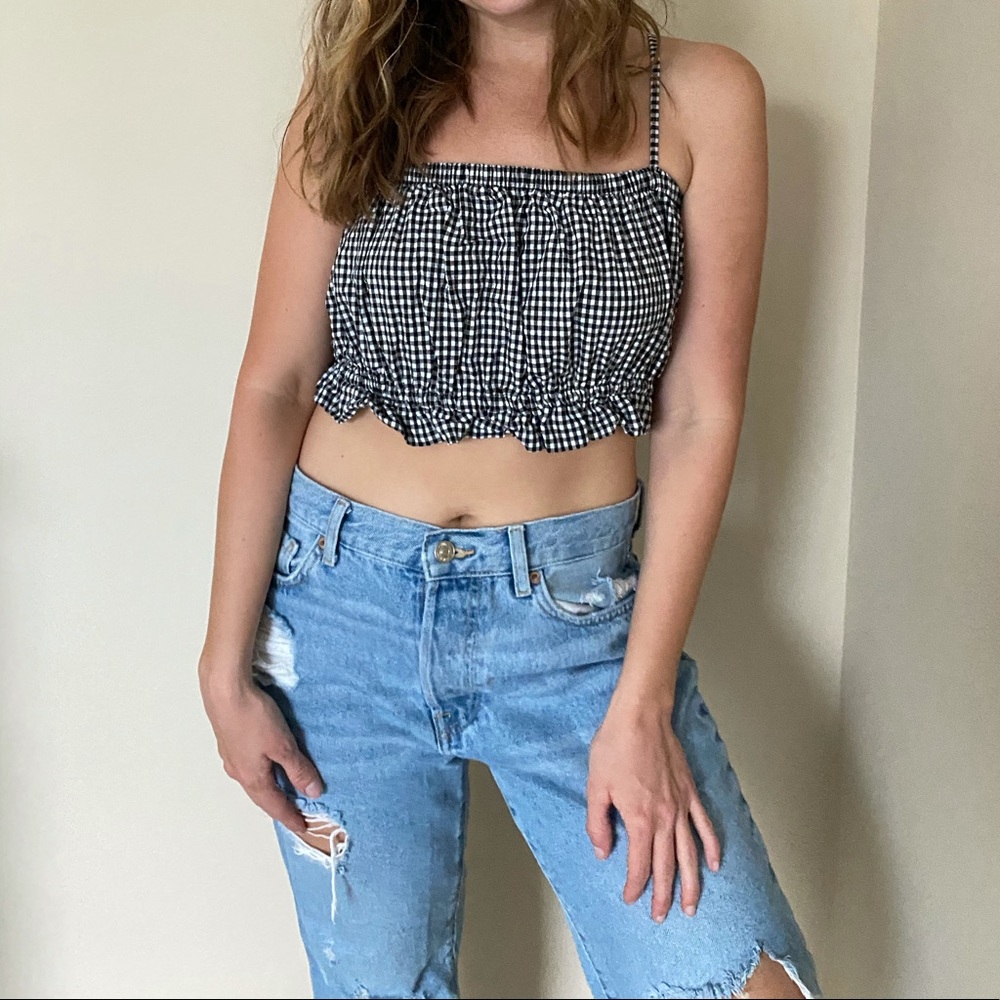 LA Hearts for Pacsun Gingham Scrunch Crop